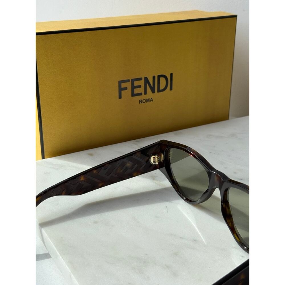 NEW Fendi FE40158I Brown Green Unisex Sunglasses - Picture 6 of 9